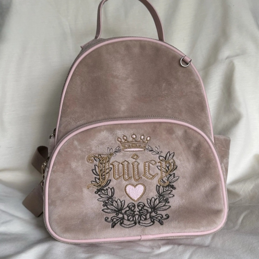 Juicy Couture Beige and Pink Backpack